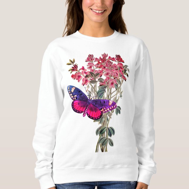 Sweetpeas and Butterfly Sweatshirt (Front)