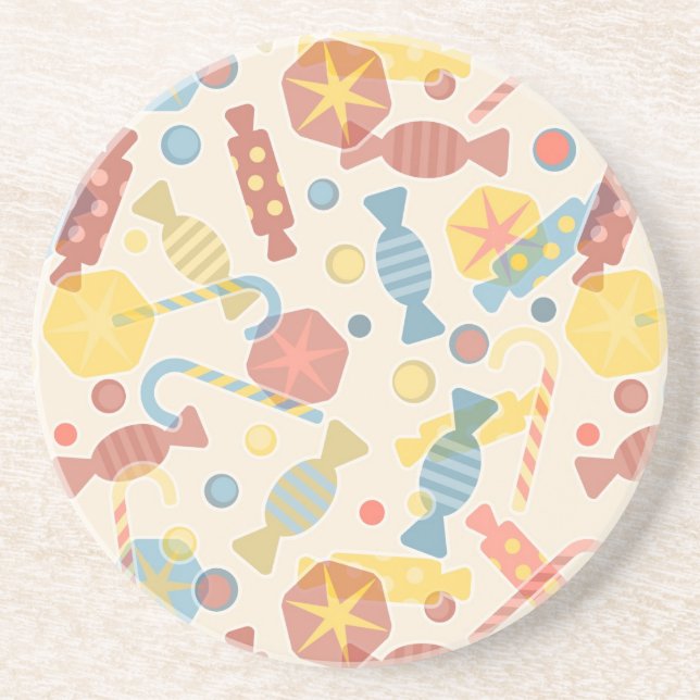 Sweets And Candy Pattern Coaster (Front)