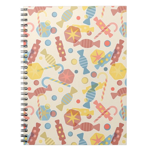Sweets And Candy Pattern Notebook (Front)