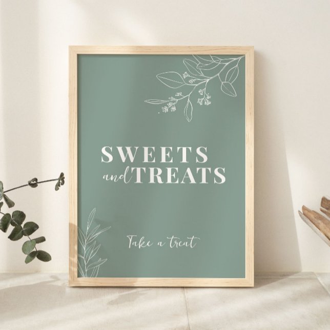 Sweets and Treats Sage Green Wedding Sign  (Creator Uploaded)
