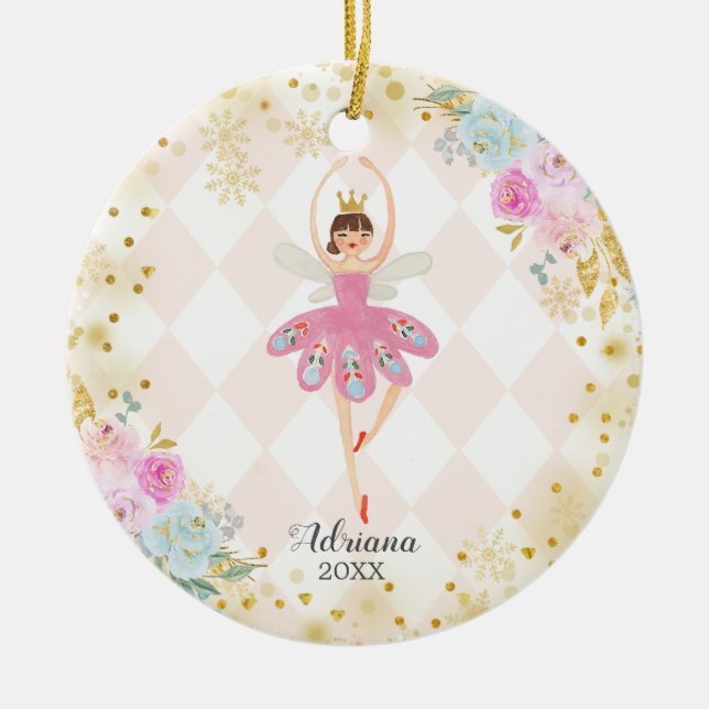Sweets Ballerina Nutcracker ornament Girl (Front)