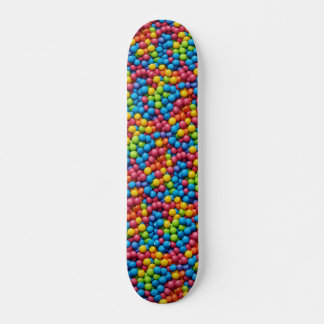 Sweets, candy, bubble gum background skateboard