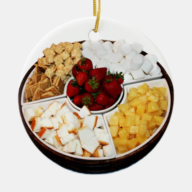 Sweets for Chocolate Fondue Ceramic Tree Decoration (Front)