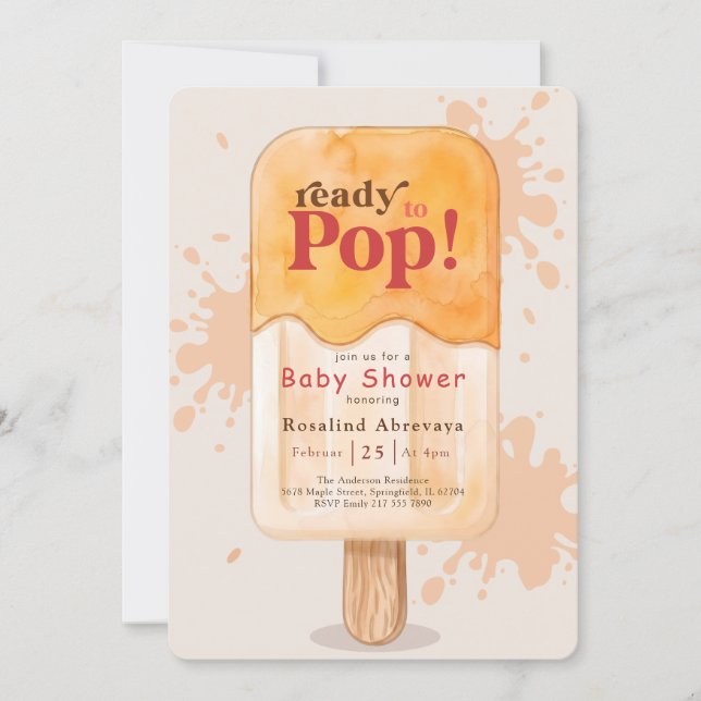 Sweets Ready to Pop Popsicle Baby Shower Invitation (Front)