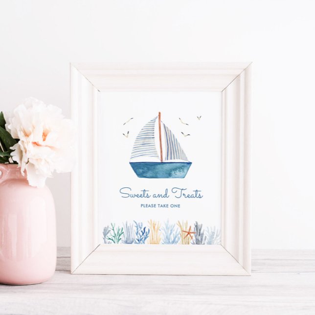 Sweets Sailboat Nautical Baby Shower Sign (Creator Uploaded)