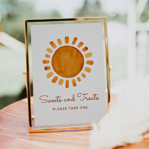 Sweets & Treats Watercolor Sunshine Baby Shower Poster