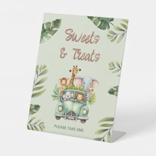 Sweets & Treats Wild One Safari Baby Shower  Pedestal Sign