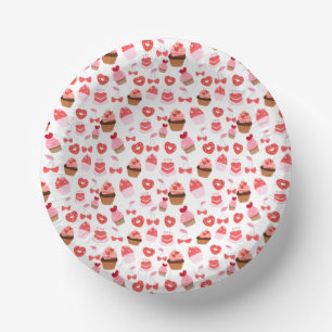 Sweets Valentine's Day Cupcakes Party Dessert Paper Plate