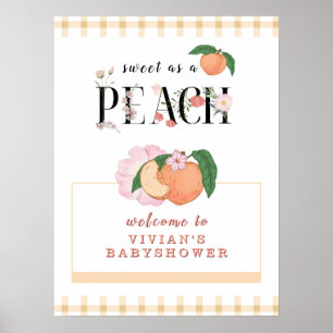 Sweety Little Peach Baby Shower Welcome Poster