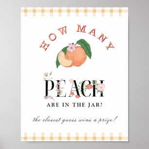 Sweety Little Peach How Many Game Baby Shower Poster