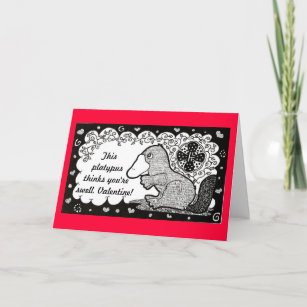 Swell Platypus Valentine's Day Card