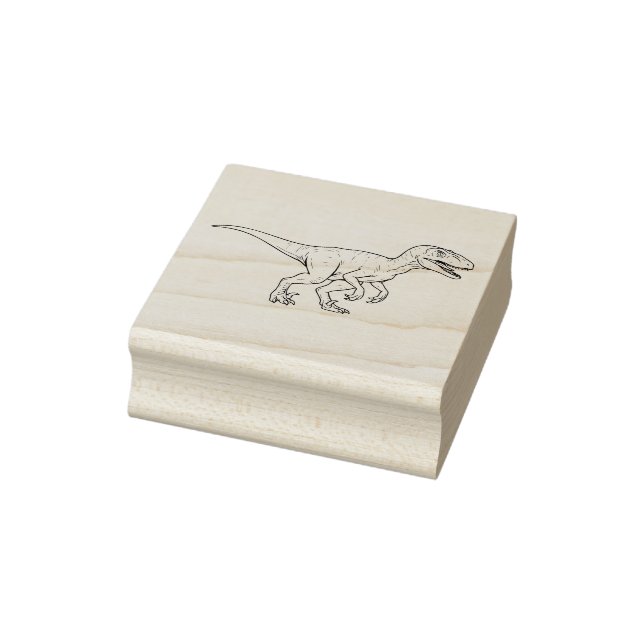Swift and Clever Velociraptor Design Rubber Stamp (Stamp)