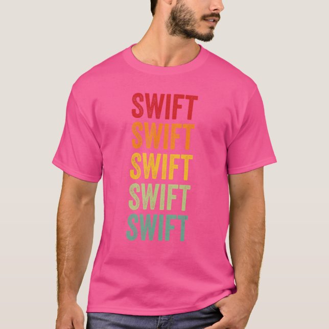 Swift County Minnesota Rainbow Text Design T-Shirt (Front)