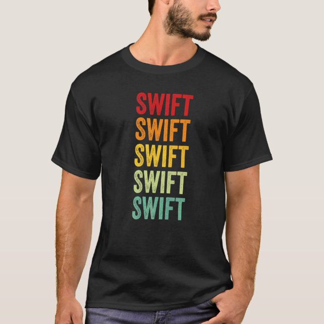 Swift County Minnesota Rainbow Text T-Shirt (Front)