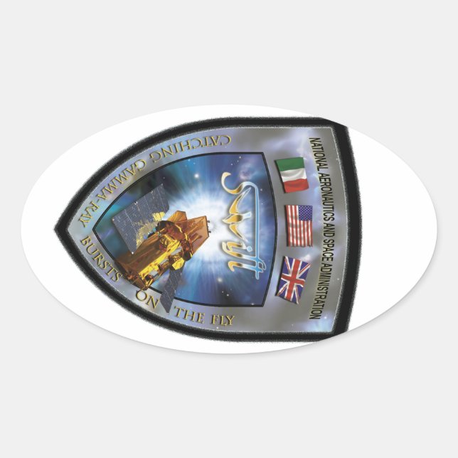Swift Gamma-Ray Burst Mission Oval Sticker (Front)