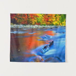 Swift River reflecting autumn colours Tapestry