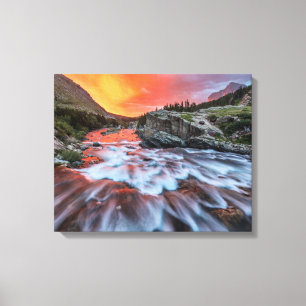 Swiftcurrent Falls   Glacier National Park Montana Canvas Print