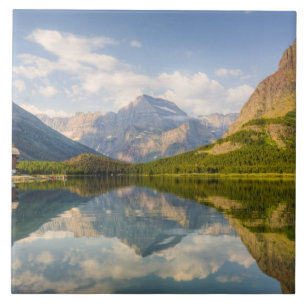 Swiftcurrent Lake with Many Glacier hotel and Tile