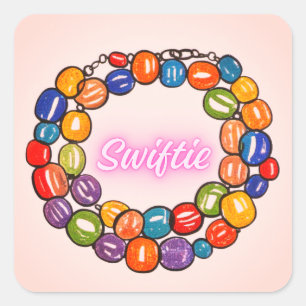 Swiftie Beads – Eras Friendship Bracelet Concept Square Sticker