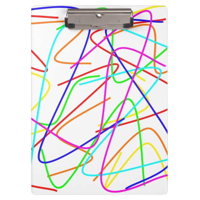 Swiggle Colour Lines Cilpboard Clipboard (Front)