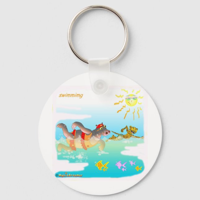 Swiiming gifts for kids key ring (Front)