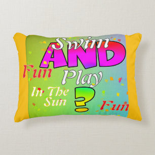 Swim And Play In The Sun Beach Decorative Cushion