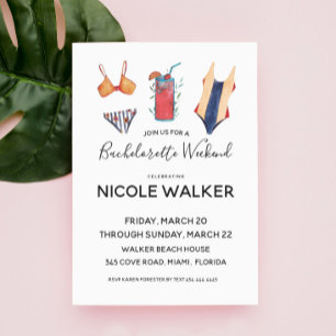 Swim Bachelorette Party Weekend Invitation