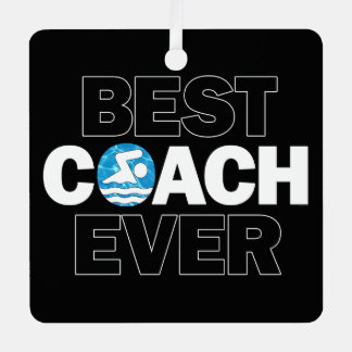 Swim Best Coach Ever Swimming and Diving Christmas Metal Tree Decoration
