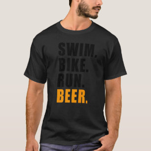 Swim Bike Run Beer Triathlete Triathlon Sport Mens T-Shirt