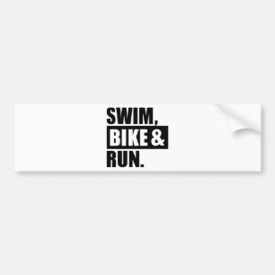 Swim bike run bumper sticker