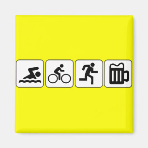 Swim Bike Run Drink Magnet
