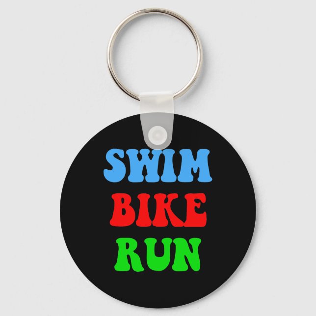 Swim Bike Run Key Ring (Front)
