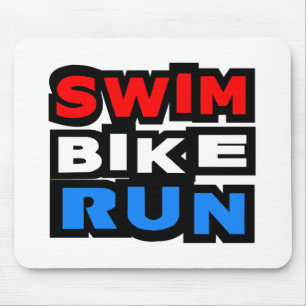 Swim Bike Run Mouse Pad