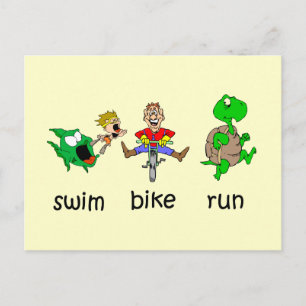 Swim Bike Run Postcard