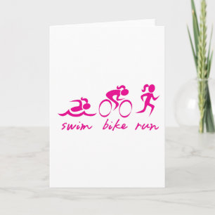 Swim Bike Run Tri Girl Card