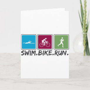 swim bike run (triathlon) card