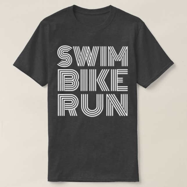 Swim Bike Run Triathlon design T-Shirt (Design Front)