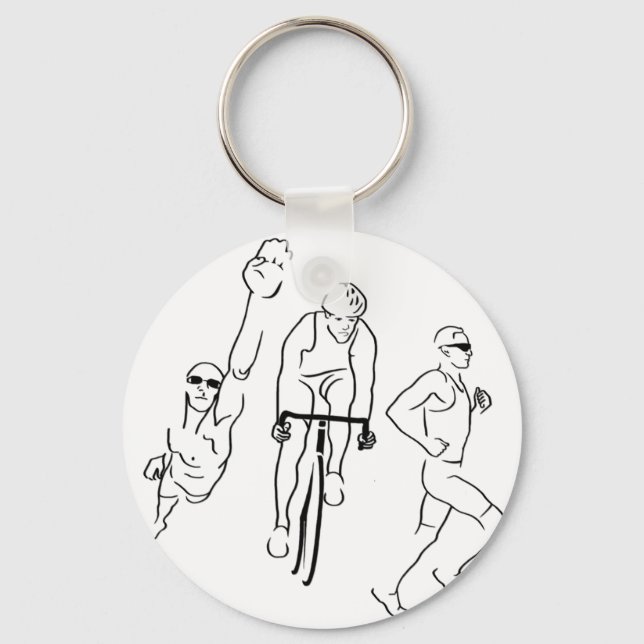 Swim Bike Run Triathlon Key Ring (Front)