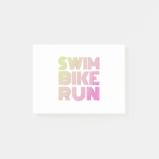 Swim Bike Run, Triathlon Post-it Notes (Front)