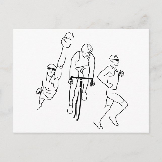 Swim Bike Run Triathlon Postcard (Front)