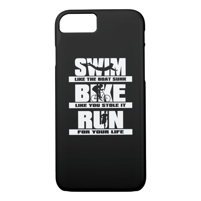 Swim Bike Run Triathlon Runner Cycling Swimmer Case-Mate iPhone Case (Back)