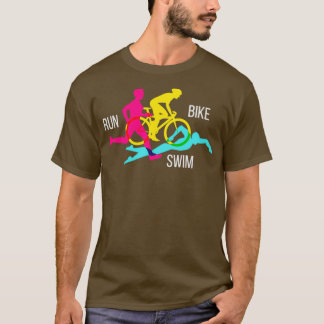 Swim Bike Run Triathlon Sports Athlete Marathon T-Shirt