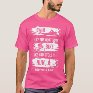 Swim bike run triathlon swimming T-Shirt