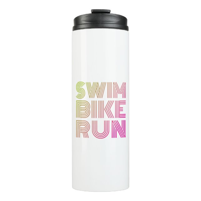 Swim Bike Run, Triathlon Thermal Tumbler (Front)
