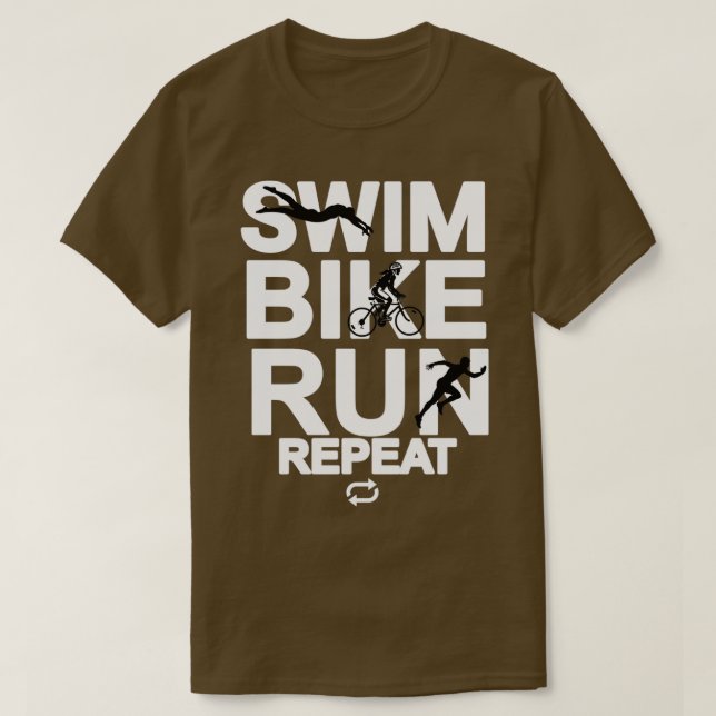 Swim Bike Run Triathlon Triathlete Athlete 1 T-Shirt (Design Front)