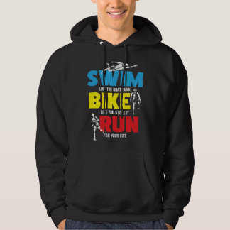 Swim Bike Run Triathlon Triathlete Marathoner Spo Hoodie