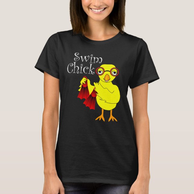 Swim Chick Text T-Shirt (Front)
