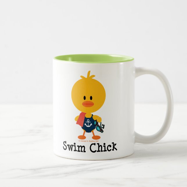 Swim Chick Two-Tone Coffee Mug (Right)