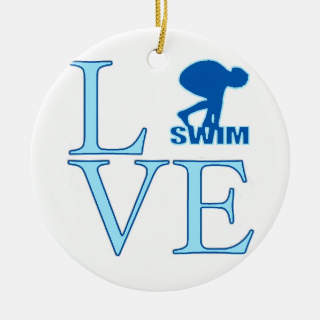 Swim Christmas Ornament (Front)