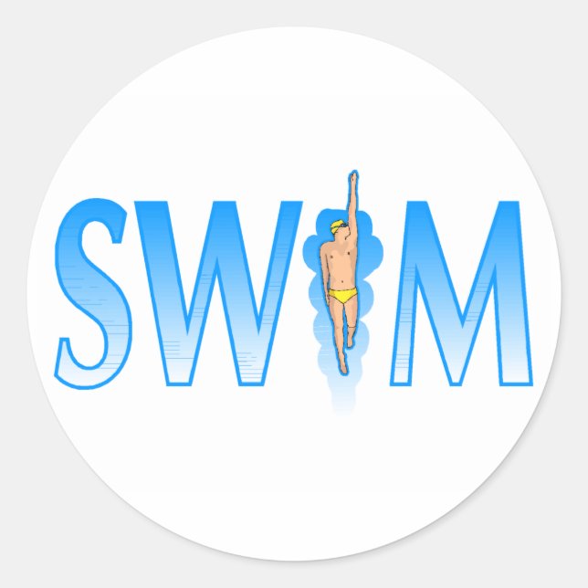 Swim Classic Round Sticker (Front)